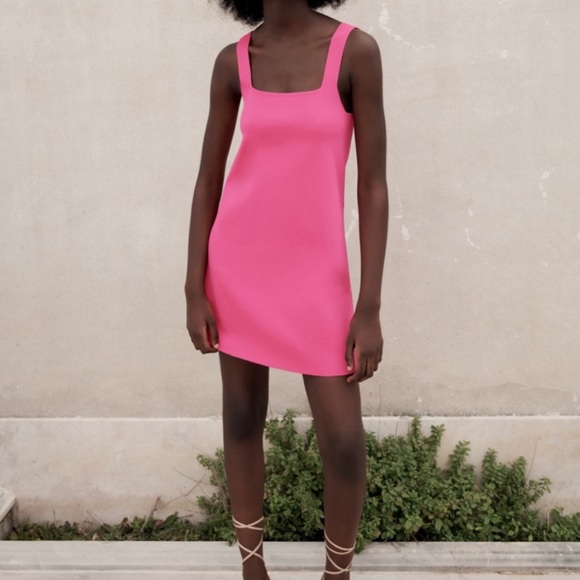 Zara | Dresses | Zara Pink Knit Mini 